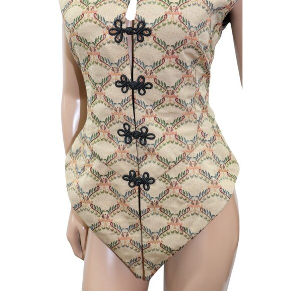 AVANT GARDE Oriental Brocade Vest Top Cap Sleeve S-M - Picture 5 of 8